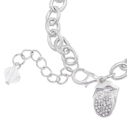 ROLLING STONES - Crystal Tongue Charm Bracelet