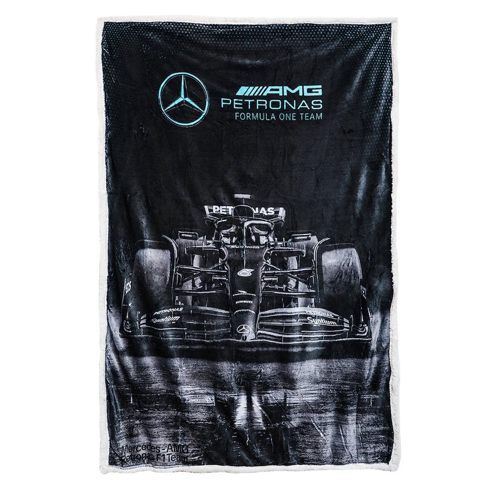 FORMULA ONE（F1） - Mercedes-AMG Petronas フリースブランケット（シェルパ裏地）｜約47×59インチ