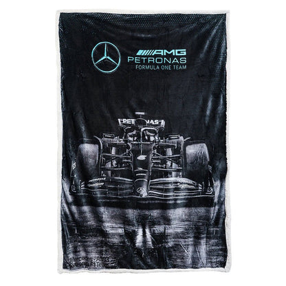 FORMULA ONE（F1） - Mercedes-AMG Petronas フリースブランケット（シェルパ裏地）｜約47×59インチ