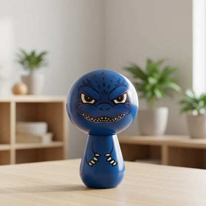 GODZILLA ゴジラ - Godzilla & Japanese traditional crafts / こけし / 小 / 藍 / ブルー / インテリア置物｜公式ライセンス商品｜PGS