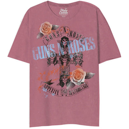GUNS N ROSES - (デビュー 40周年 ) - CROSS ROSES MINERAL WASH RAPTURED ROSE / タイダイ