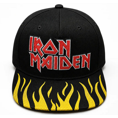 IRON MAIDEN - (11月 来日 記念 ) - Flat Embroidery Black 5 Panel Structured Hat