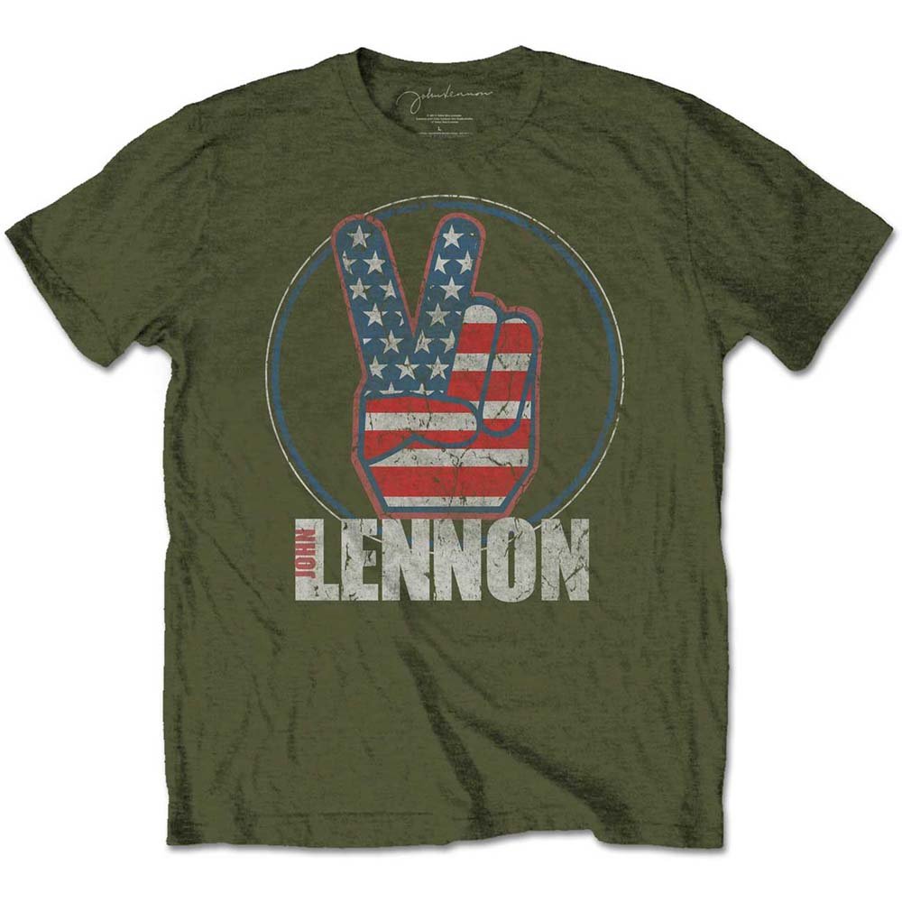 JOHN LENNON - (生誕 85年 ) - Peace Fingers US Flag