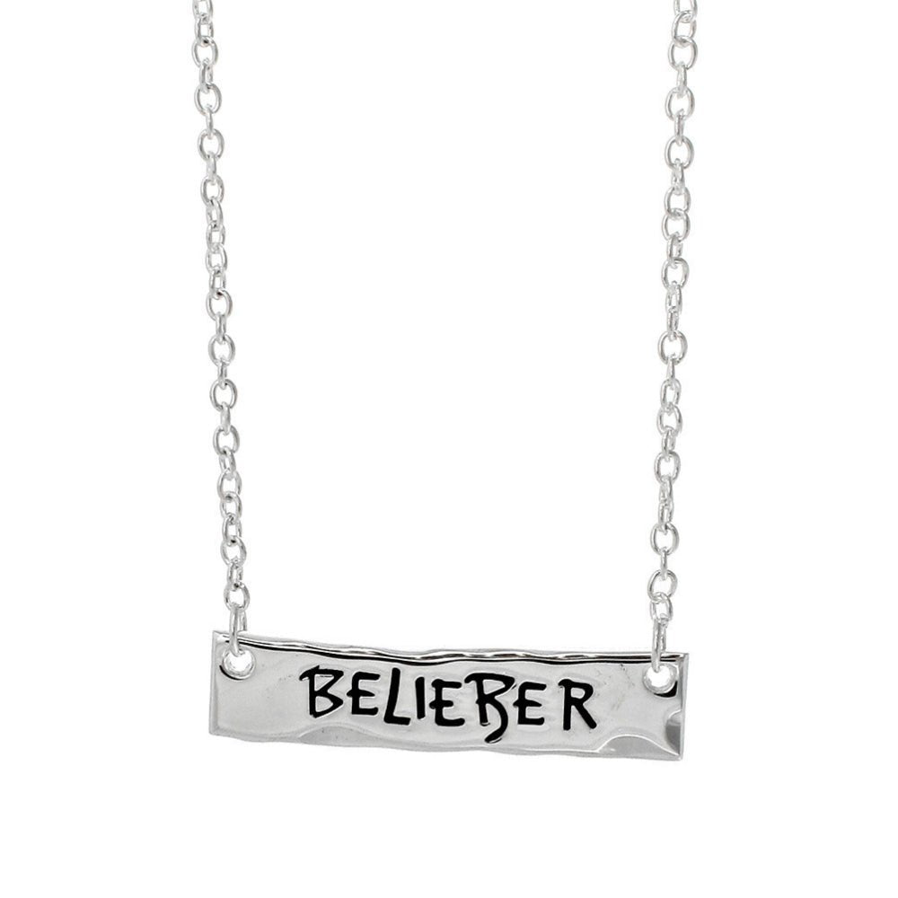 日本未発売☆Justin Bieber ジャスティンビーバー ネックレス JUSTIN BIEBER ジャスティンビーバー - Belieber Logo Bar Necklace