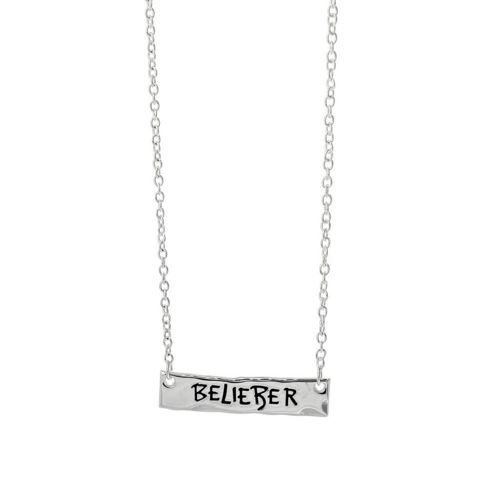 日本未発売☆Justin Bieber ジャスティンビーバー ネックレス JUSTIN BIEBER ジャスティンビーバー - Belieber Logo Bar Necklace