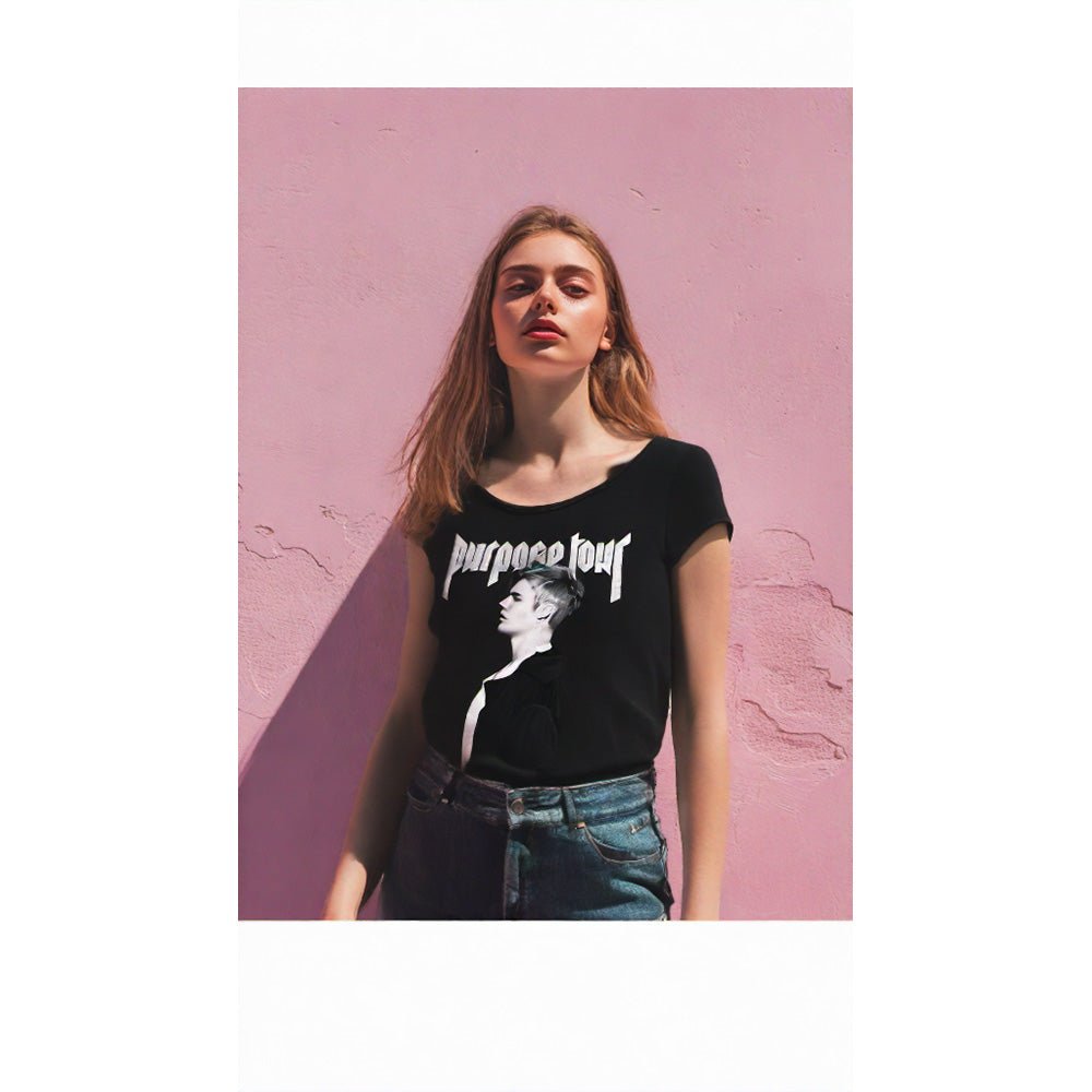 JUSTIN BIEBER ジャスティンビーバー - PROFILE / Amplified（ ブランド ） / レア / Tシャツ / レディース｜公式ライセンス商品｜PGS