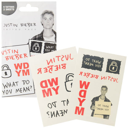 JUSTIN BIEBER - What Do You Mean 2シート・タトゥーパック