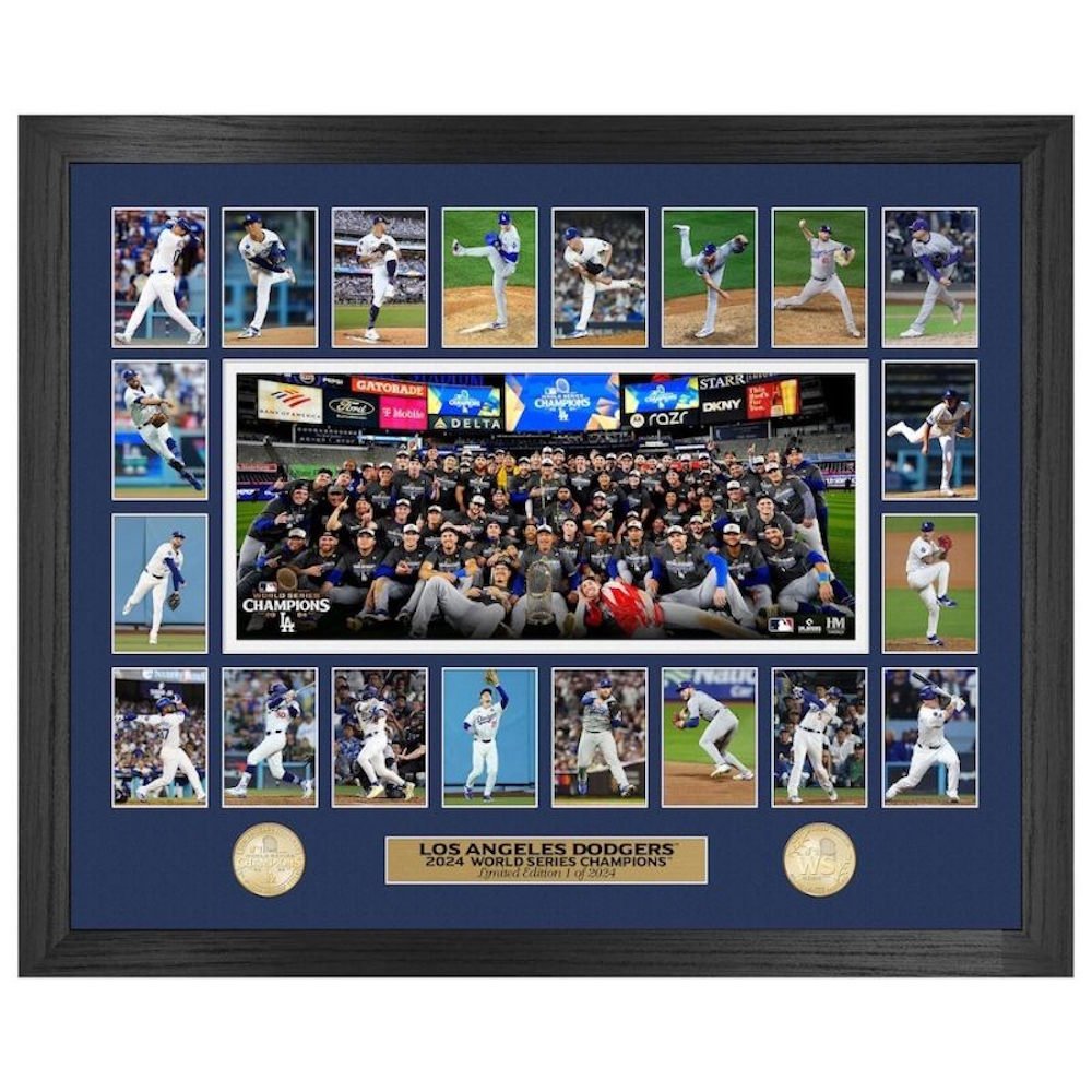 LOS ANGELES DODGERS（MLB） - (MLB 開幕記念 ) - ワールドシリーズ優勝記念 フレーム 2枚のブロンズ製記念コインMLB公式 / 限定2024枚