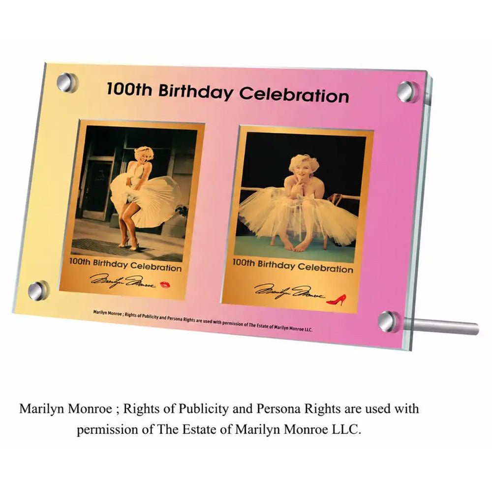 MARILYN MONROE - (生誕100周年 ) - 生誕100周年記念 / 純金カード2点セット / 世界限定100枚 / 専用アクリルフレーム付