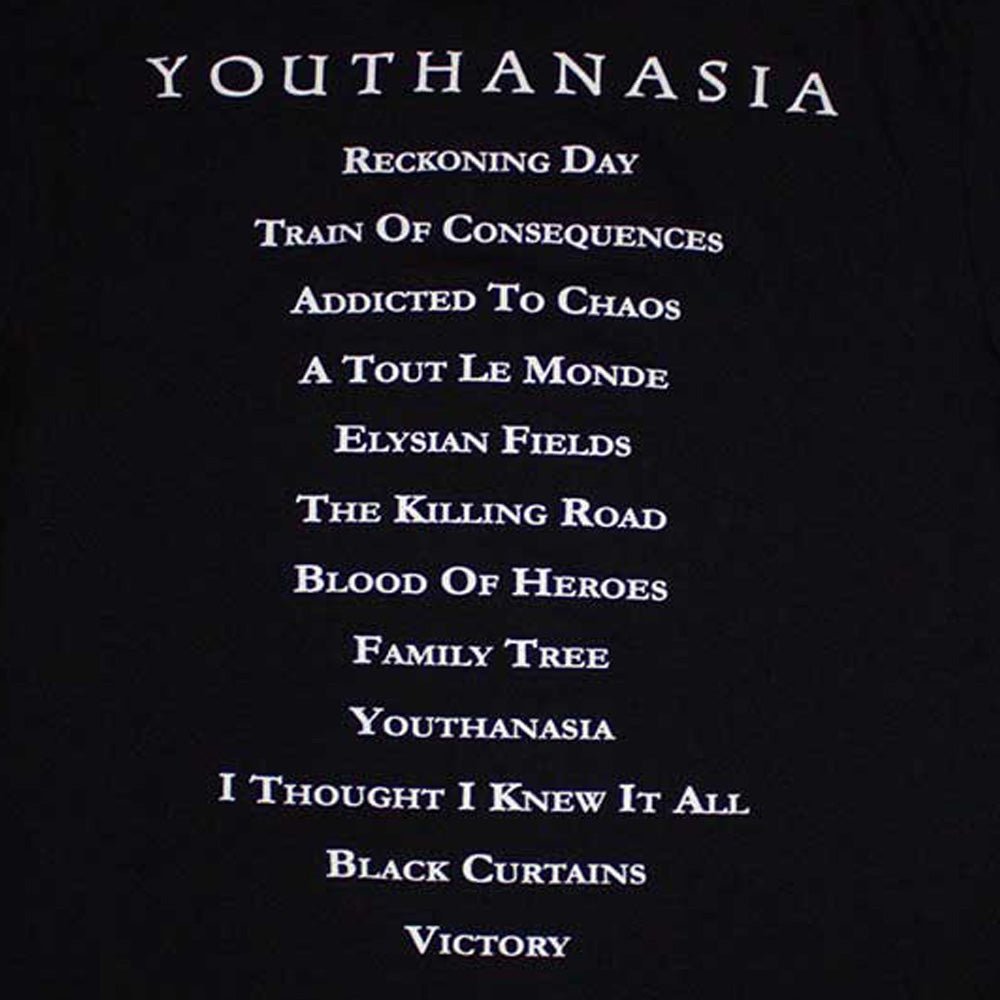 MEGADETH メガデス (2026.1.23 新譜 発売 記念 ) - Youthanasia Tracklist / バックプリントあり / Tシャツ / メンズ｜公式ライセンス商品｜PGS