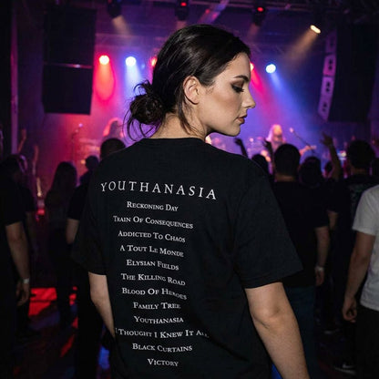 MEGADETH メガデス (2026.1.23 新譜 発売 記念 ) - Youthanasia Tracklist / バックプリントあり / Tシャツ / メンズ｜公式ライセンス商品｜PGS