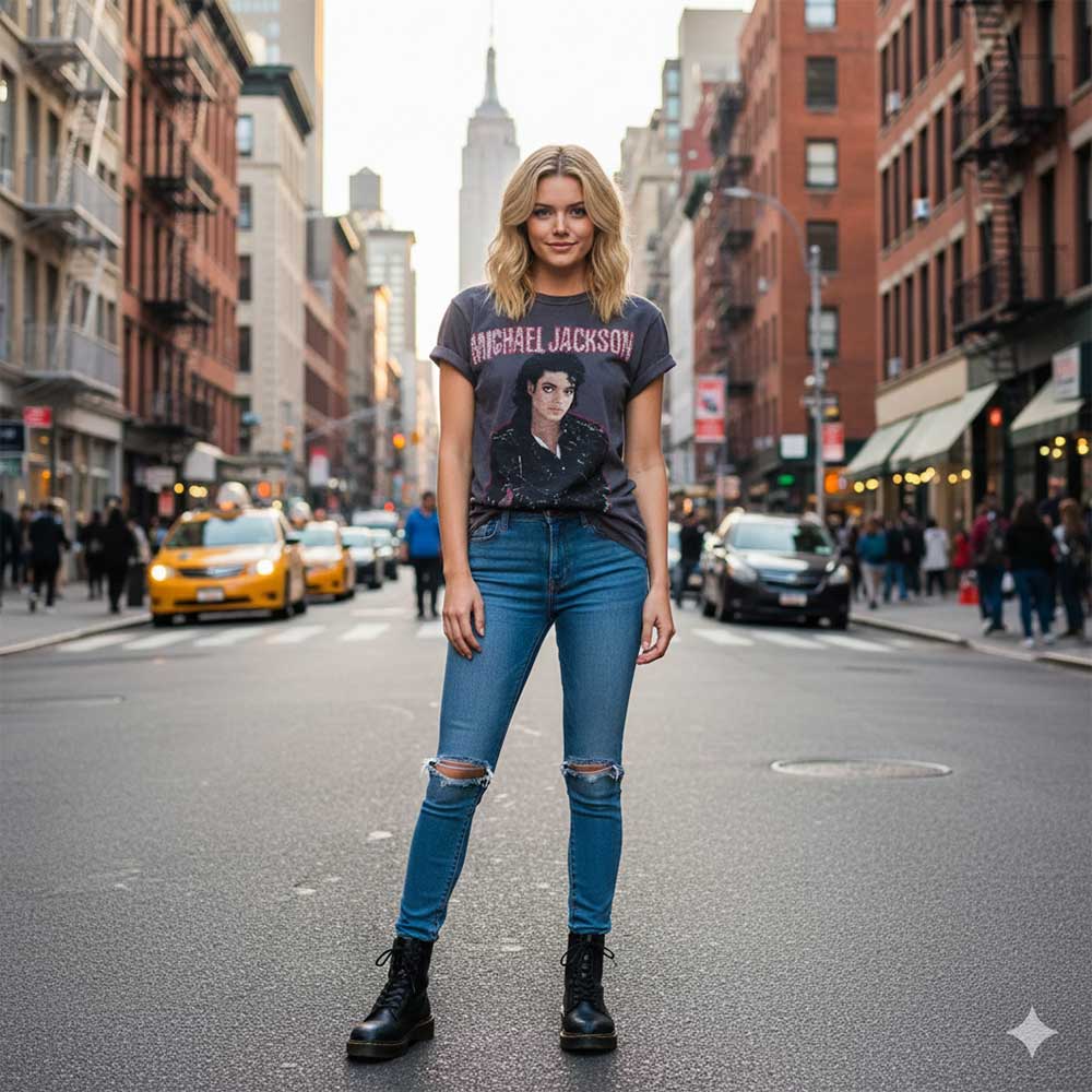 MICHAEL JACKSON マイケルジャクソン (6月12日 映画 公開 ) - BAD DIAMANTE / Amplified（ ブランド ） / ヴィンテージ / Tシャツ / レディース｜公式ライセンス商品｜PGS