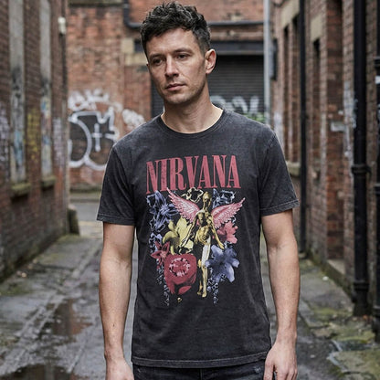 NIRVANA ニルヴァーナ (Nevermind 35周年 ) - In Utero Vintage Collage / Stone Wash / Tシャツ / メンズ｜公式ライセンス商品｜PGS