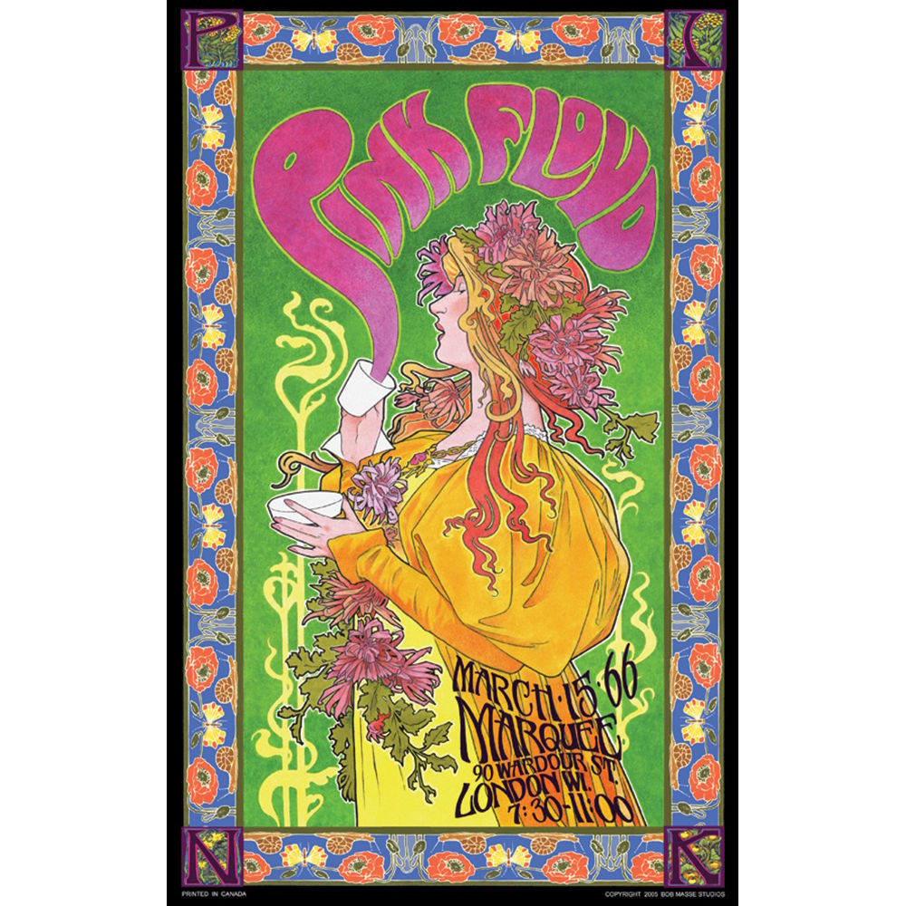 PINK FLOYD ピンクフロイド - Sid Barrett Concert Poster / Bob Masse