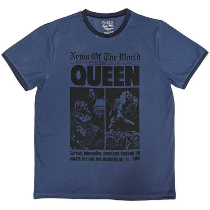 QUEEN - (フレディ 生誕 80年 ) - News of the World 40th Front Page / 半袖ラグラン / リンガー