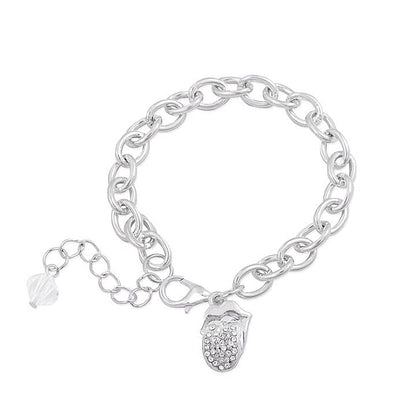 ROLLING STONES - Crystal Tongue Charm Bracelet