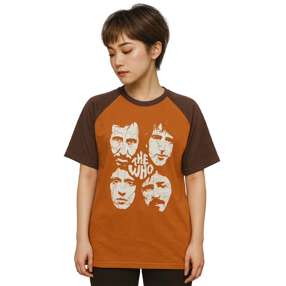 THE WHO ザ・フー - Faces / 半袖ラグラン / リンガー / Tシャツ