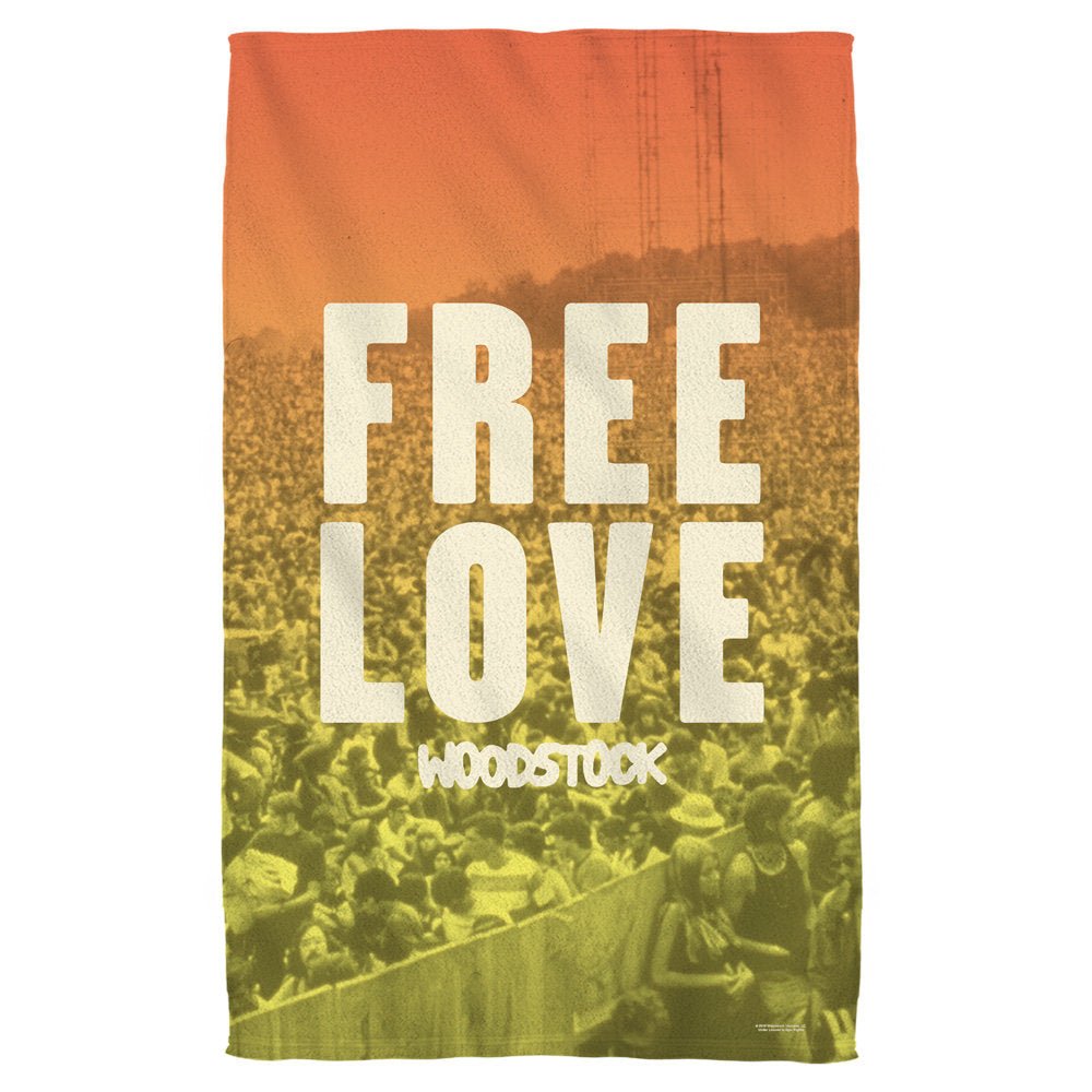 WOODSTOCK - FREE LOVE ビーチタオル