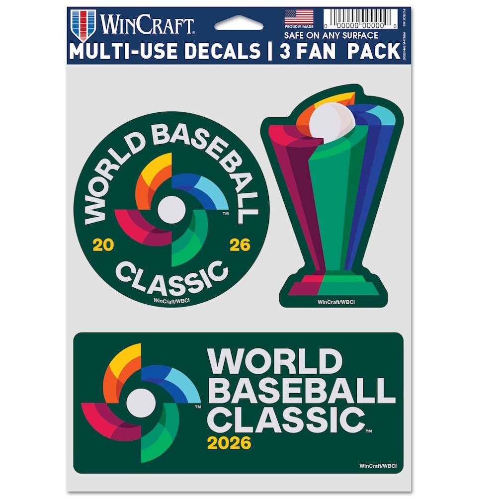 WORLD BASEBALL CLASSIC - Wincraft 2026 WBC 3パック ファンデカール 5.5×7.75